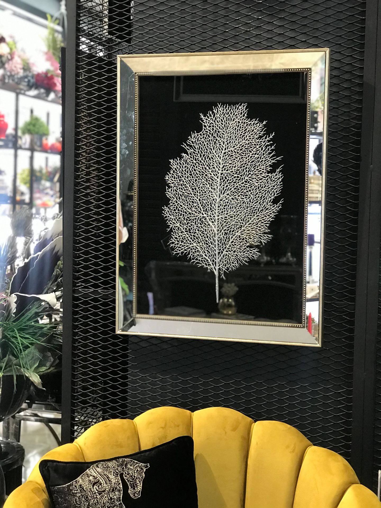 Aynalı & Gümüş Yapraklı Tablo