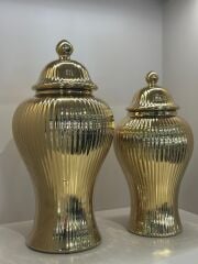 İthal Gold Parlak İkili Küp Set