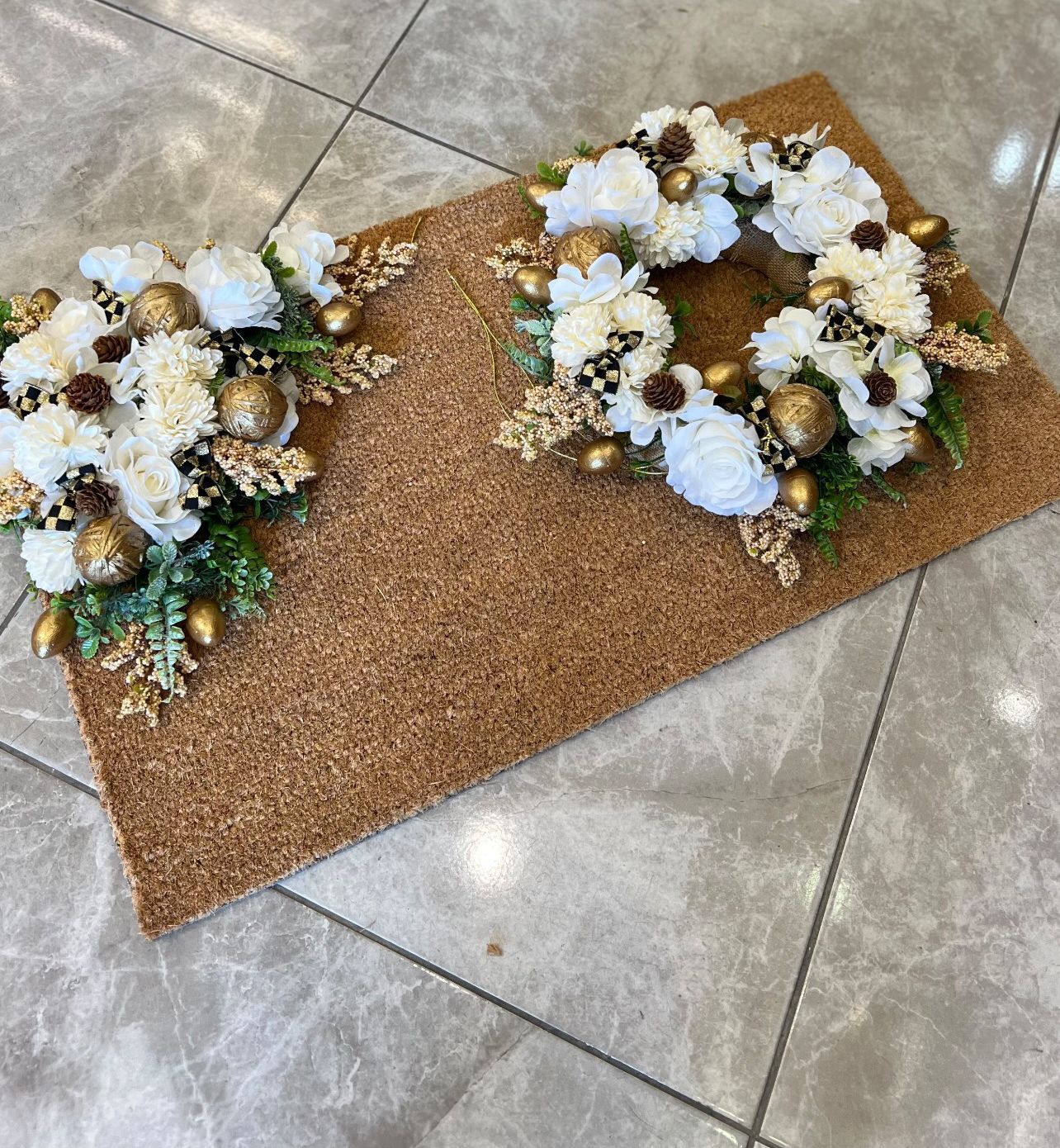 Paspas ve Çelenk İkili Set Gold Garni Detaylı