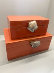 Doğal Taşlı İkili Dekoratif Cam Kutu No:1