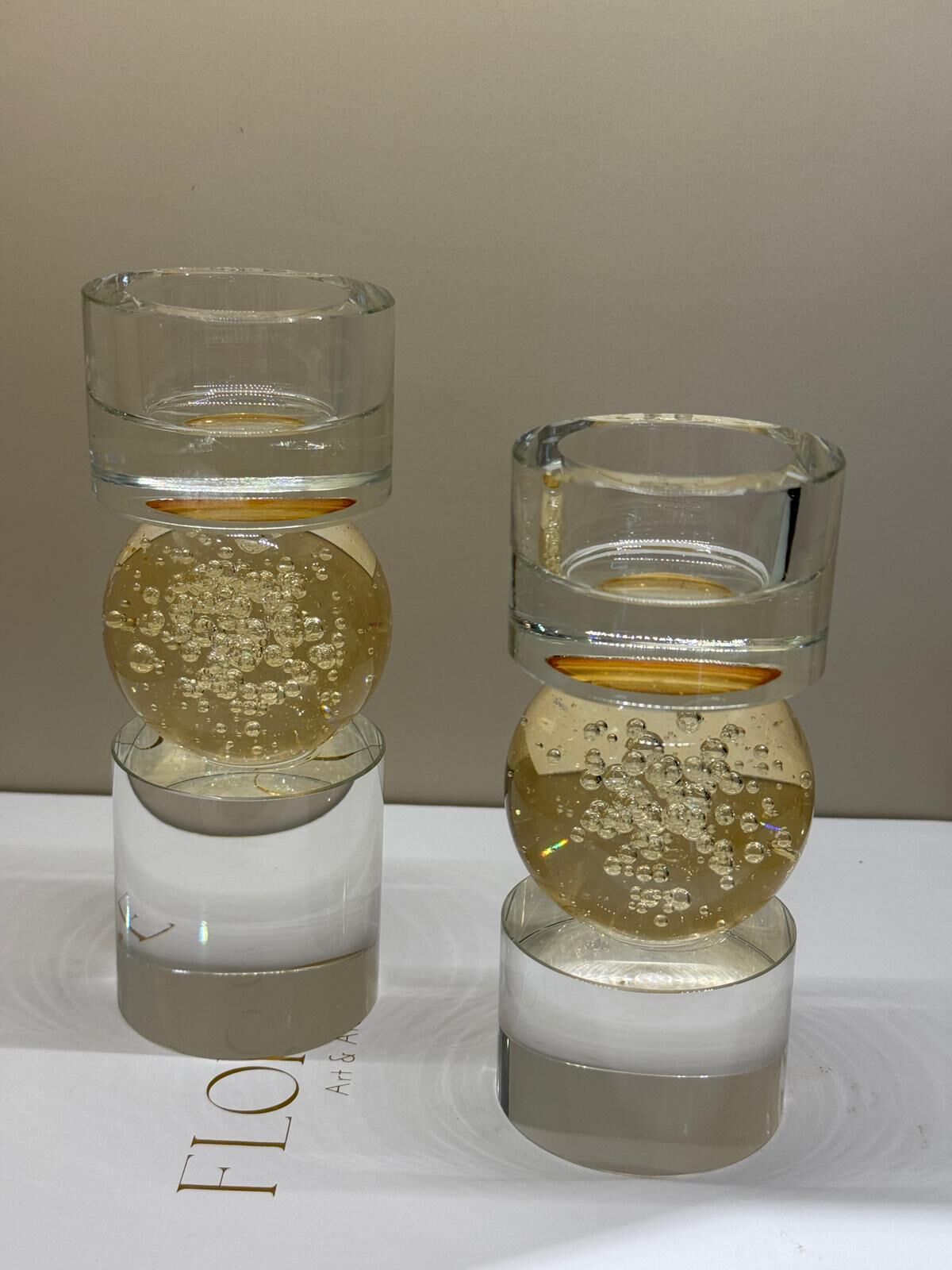 İkili kristal Bal Mumluk Set