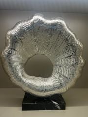 Mermer Kaideli Gramofon Dekor Gümüş