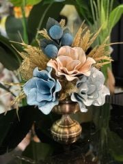 Yapay Çiçekli Antik Küçük Ayak Vazo No:1