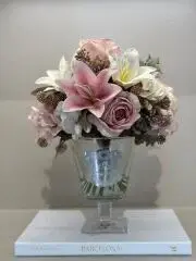 Güllü Ayaklı Lüx Vazo Orta Boy