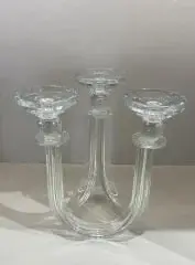 Kristal Üç Kollu Şamdan Şeffaf