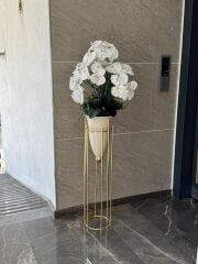 Orkideli Yer Vazosu Büyük Boy