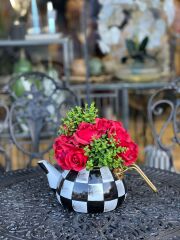 Kırmızı Çiçekli Demlik