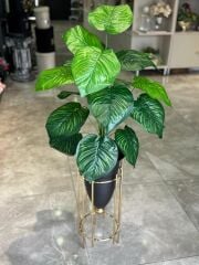 Yapay Bitkili Mermi Vazo gold