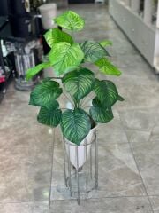 Yapay Bitkili Mermi Vazo Gümüş