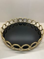 Halkalı Döküm Tepsi Gold