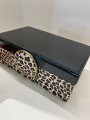 İthal Leopar Desen Dekoratif Kutu İkili Takım