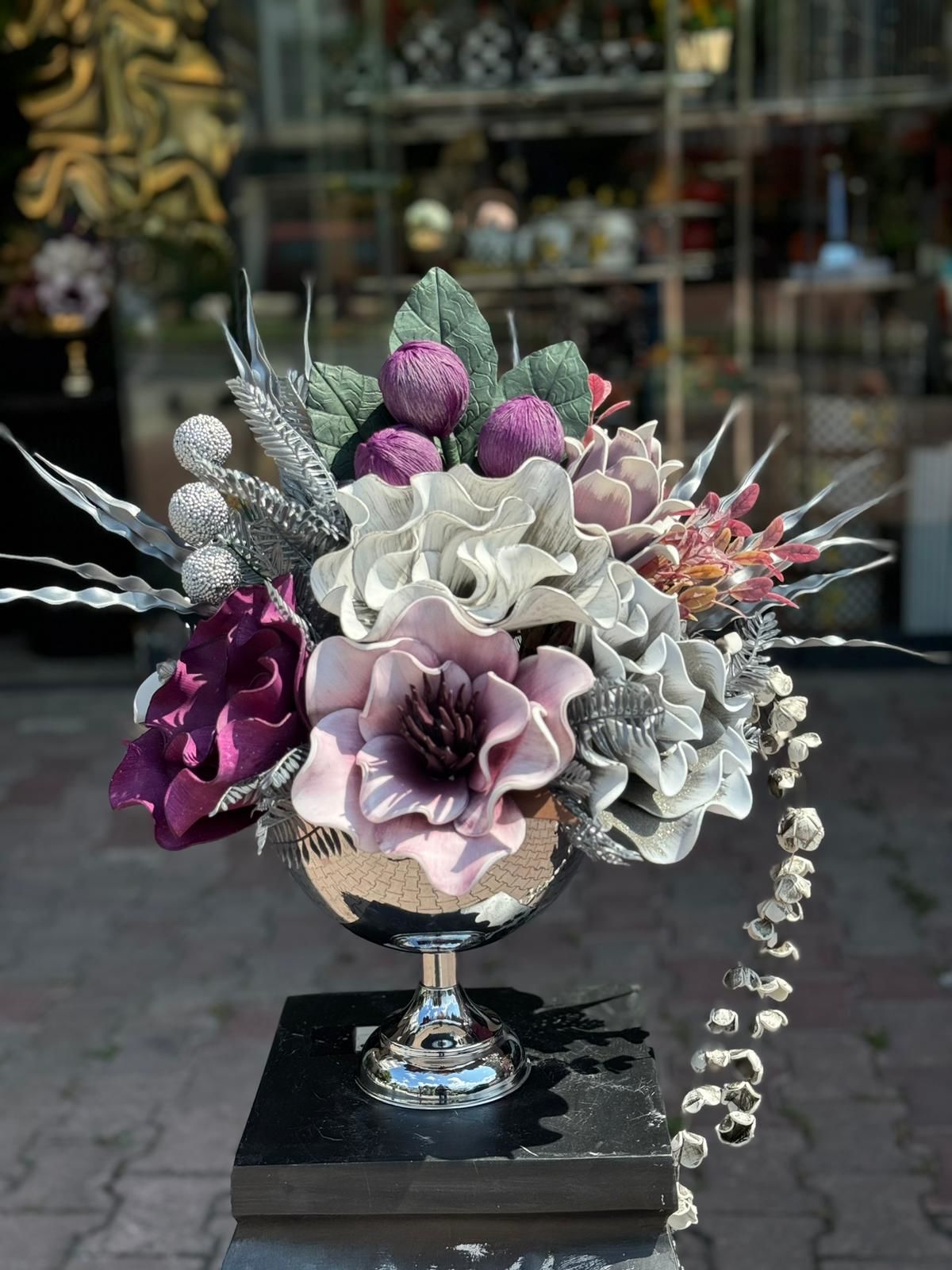 Yapay Çiçekli Kupa Vazo No:2