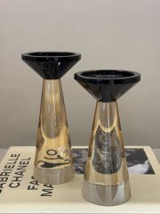 İkili Kristal İthal Ufo Mumluk Set - Bal Renk