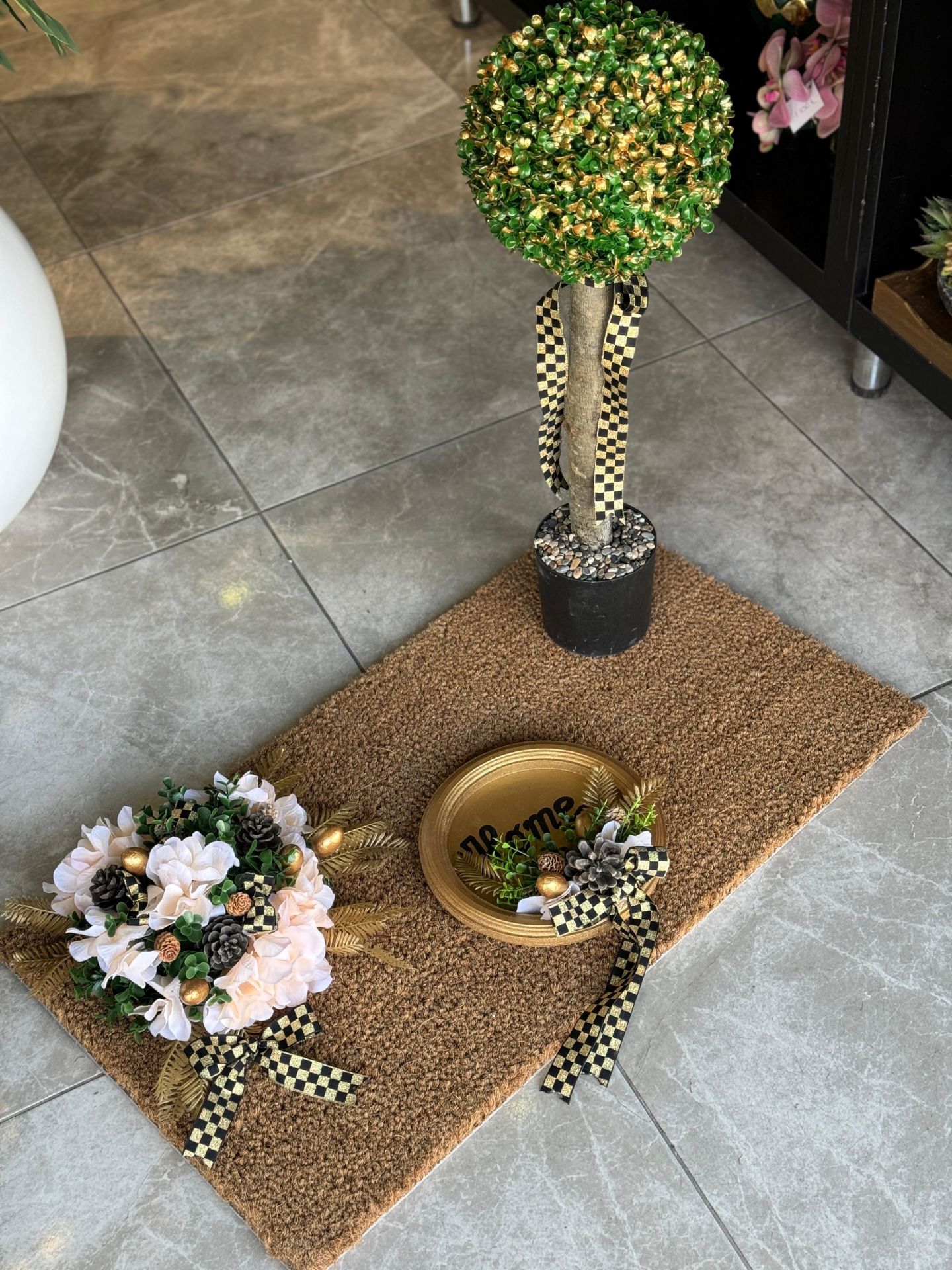 Kapı Önü Paspas Set 3 Parça Gold