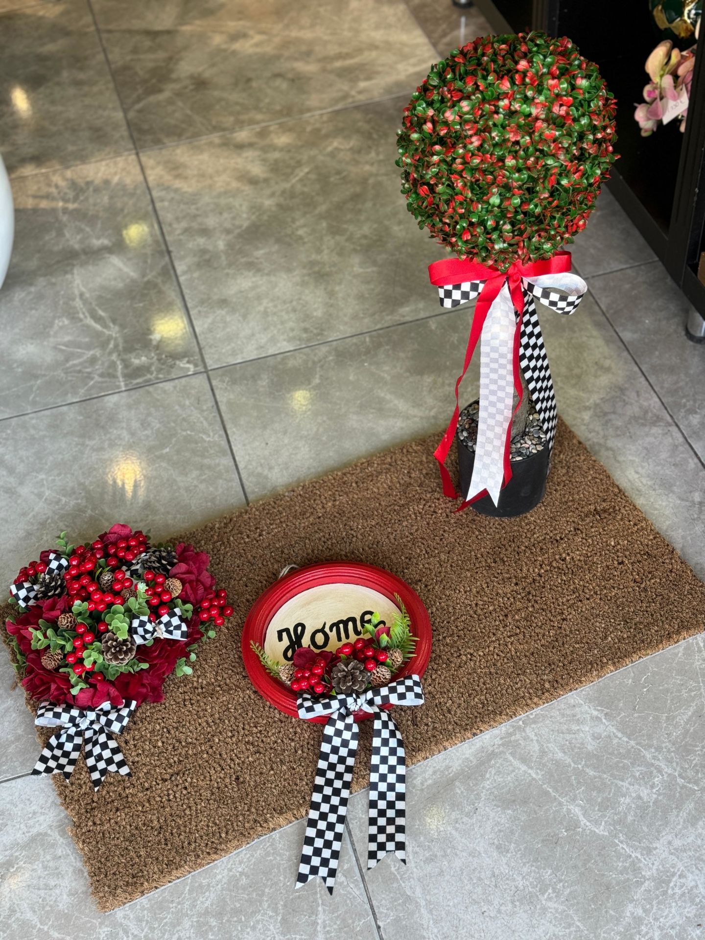 Kapı Önü Paspas Set 3 Parça Kırmızı