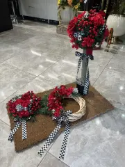 Kapı Önü Paspas Set 3 Parça Kırmızı