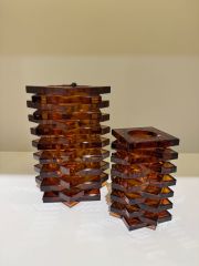 İkili Amber Kristal mumluk İkili