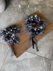 İkili Tasarım Paspas Set Siyah Gümüşlü