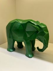 Modern Yeşil Renkli Fil Biblo – Polyester Dekoratif Obje