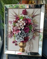 Dekoratif 3D Çiçekli Ayna Çerçeve Tablo No:1